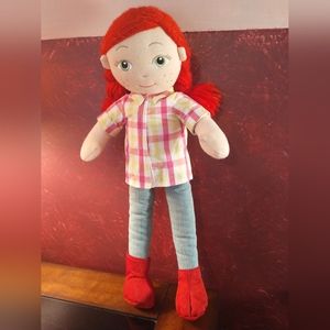 Butterflies Aurora Cracker Barrel 18” Red Hair Plush Cloth Cowgirl Doll